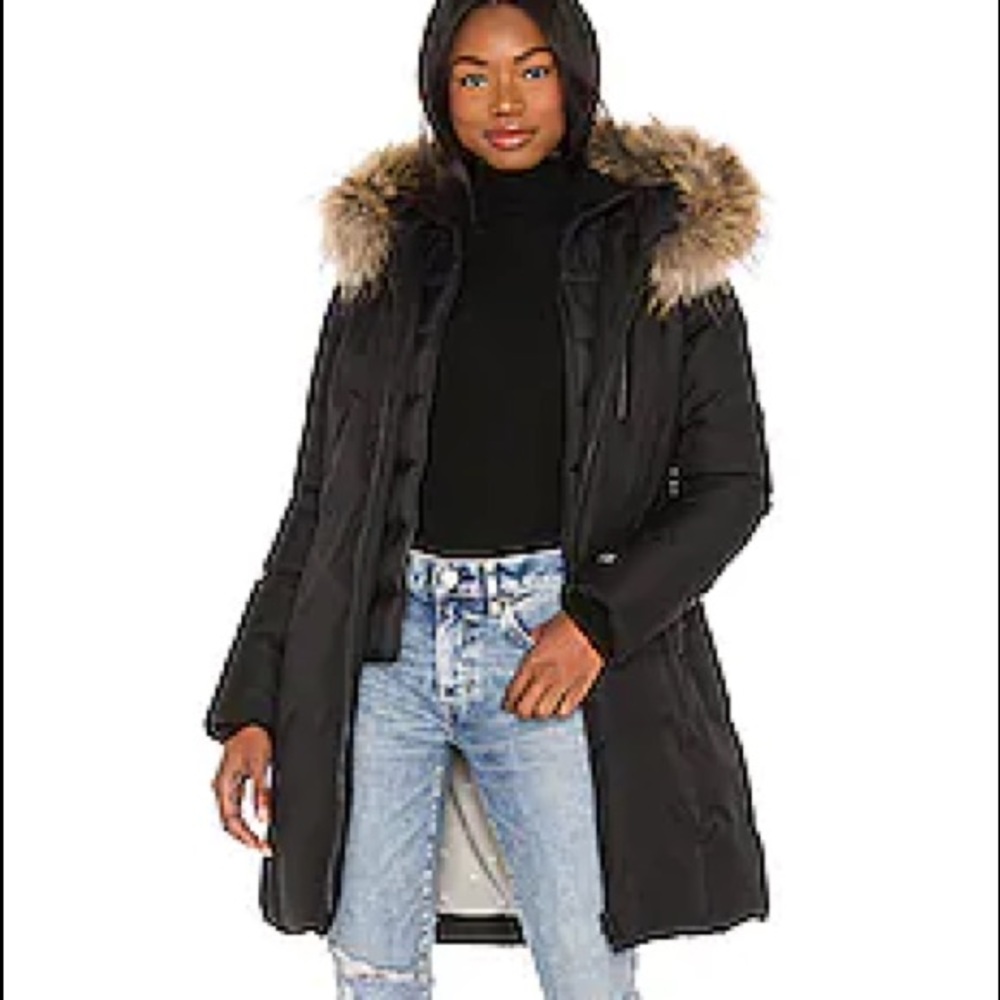 SOIA & KYO Christy Black Winter Parka/Coat sz XS